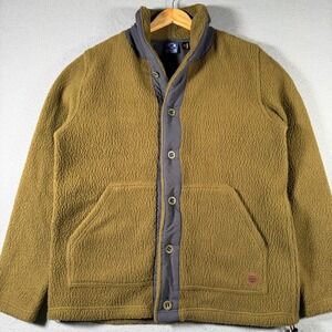 Without Walls Polartec Fleece Jacket Womens XL Olive Brown Button Up Gorpcore